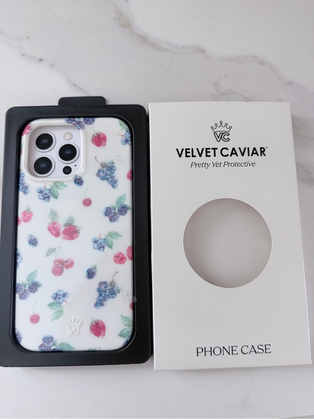 Velvet Caviar White Berry iPhone 16 pro max Case